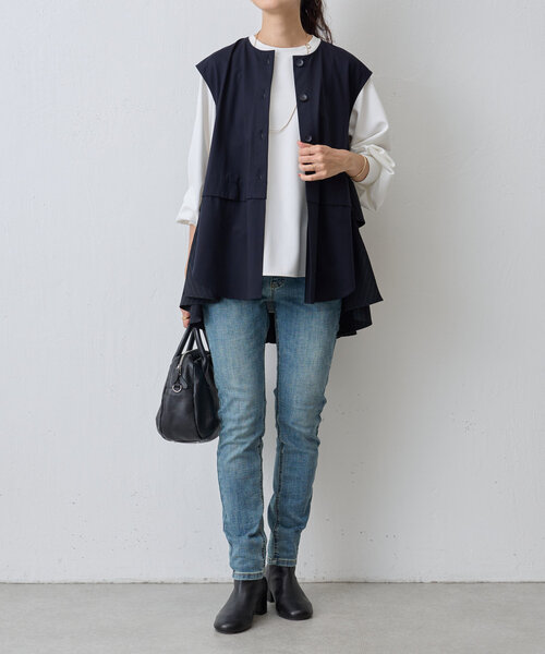 LIVETART（リヴェタート）の「《LIVETART》ストライプフリルチュニック（シャツ/ブラウス・レディース・ネイビー・FREE）」の12枚目の写真