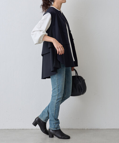 LIVETART（リヴェタート）の「《LIVETART》ストライプフリルチュニック（シャツ/ブラウス・レディース・ネイビー・FREE）」の14枚目の写真