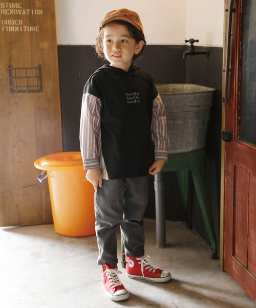 BRANSHES（ブランシェス）の「ガーデナーテーパードデニムパンツ（デニムパンツ・キッズ・ネイビー/カラフル/ブルー/グレー・80/90/100/160/110/140/120/130/150）」の15枚目の写真