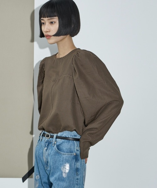 THE YOn（ザヨン）の「コルセットデザインギンガムチェックブラウス