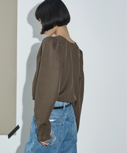 CELINE ギンガムチェックブラウス