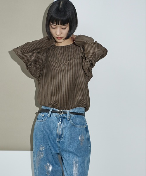 THE YOn（ザヨン）の「コルセットデザインギンガムチェックブラウス