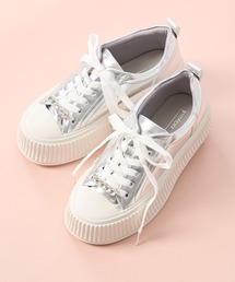 noyau | ビジュー付き厚底レースアップスニーカー(スニーカー)
