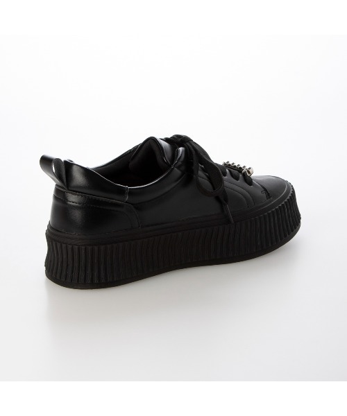 noyau（ノヤウ）の「ビジュー付き厚底レースアップスニーカー（スニーカー・レディース・シルバー/ブラック/ホワイト・S/M/L/LL）」の15枚目の写真