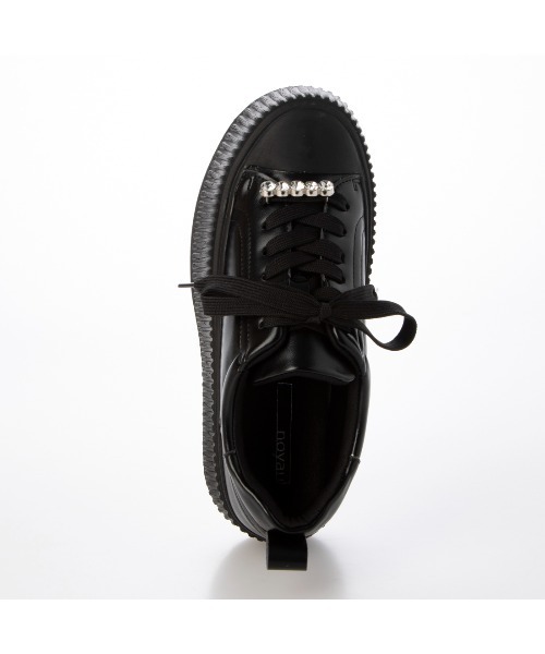 noyau（ノヤウ）の「ビジュー付き厚底レースアップスニーカー（スニーカー・レディース・シルバー/ブラック/ホワイト・S/M/L/LL）」の16枚目の写真