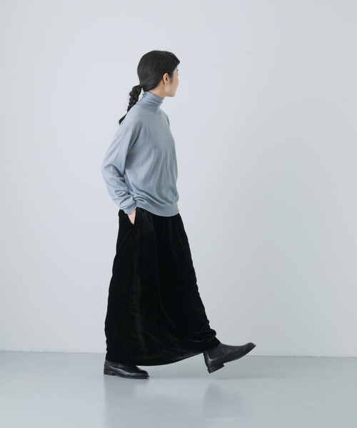 かぐれ（カグレ）の「ウールハイゲージタートルニット（ニット/セーター・レディース・ライトブルー/ブラック/オフホワイト・FREE）」の20枚目の写真