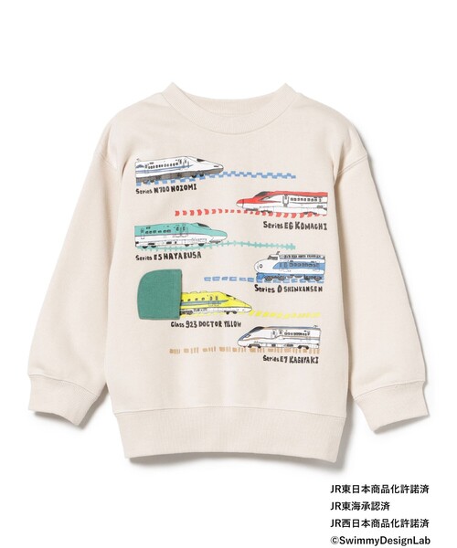 BEAMS mini（ビームスミニ）の「オールスター トレイン スウェット （90～150cm）（スウェット・キッズ・ホワイト系その他5/ライトグレー/ネイビー・90/120/130/150/100/110/140）」の2枚目の写真