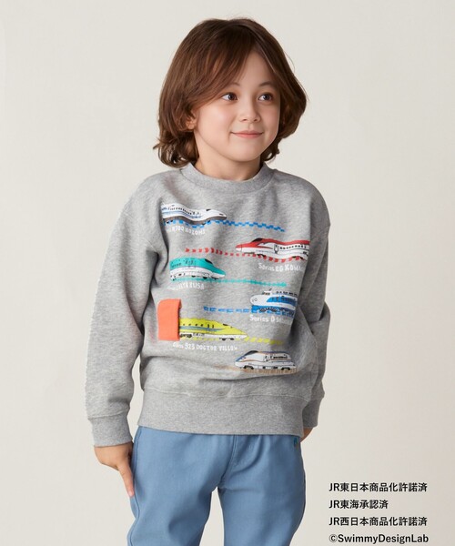 BEAMS mini（ビームスミニ）の「オールスター トレイン スウェット （90～150cm）（スウェット・キッズ・ホワイト系その他5/ライトグレー/ネイビー・90/120/130/150/100/110/140）」の6枚目の写真