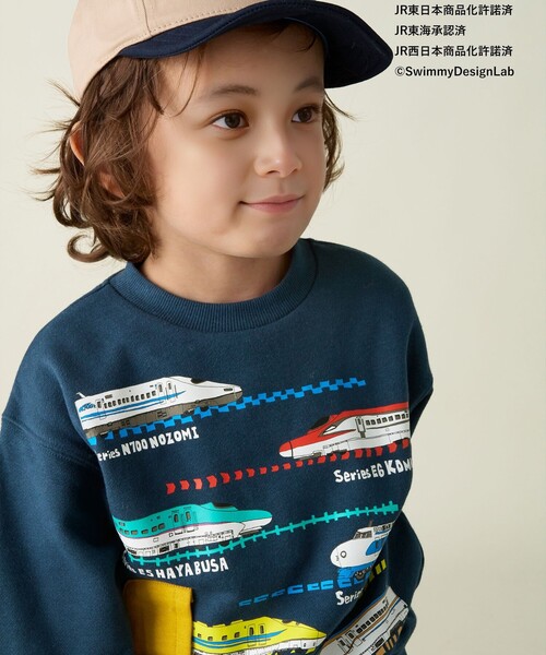 BEAMS mini（ビームスミニ）の「オールスター トレイン スウェット （90～150cm）（スウェット・キッズ・ホワイト系その他5/ライトグレー/ネイビー・90/120/130/150/100/110/140）」の8枚目の写真