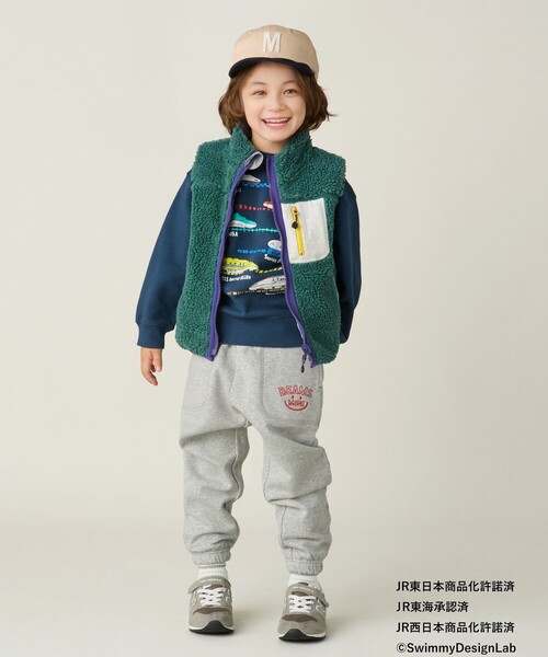 BEAMS mini（ビームスミニ）の「オールスター トレイン スウェット （90～150cm）（スウェット・キッズ・ホワイト系その他5/ライトグレー/ネイビー・90/120/130/150/100/110/140）」の10枚目の写真