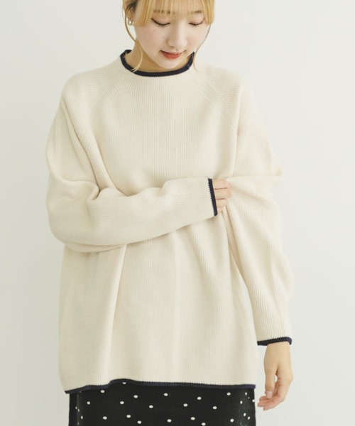 ITEMS URBANRESEARCH(アイテムズ アーバンリサーチ)の「ハイショクリブニットプルオーバー(ニット/セーター・レディース・グレー/オフホワイト/ブラック・FREE)」の4枚目の写真