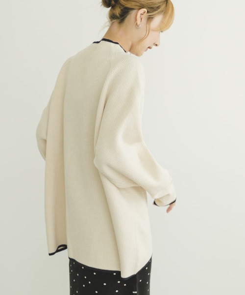 ITEMS URBANRESEARCH(アイテムズ アーバンリサーチ)の「ハイショクリブニットプルオーバー(ニット/セーター・レディース・グレー/オフホワイト/ブラック・FREE)」の5枚目の写真