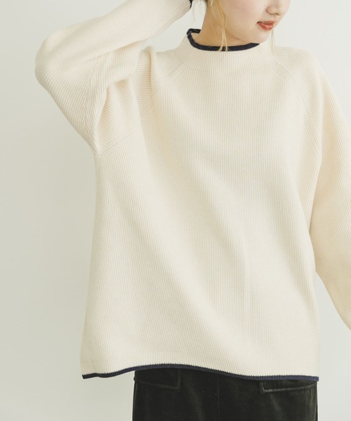 ITEMS URBANRESEARCH(アイテムズ アーバンリサーチ)の「ハイショクリブニットプルオーバー(ニット/セーター・レディース・グレー/オフホワイト/ブラック・FREE)」の6枚目の写真