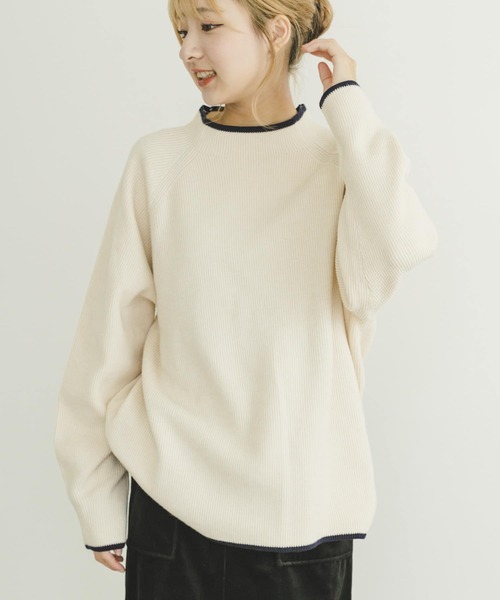 ITEMS URBANRESEARCH(アイテムズ アーバンリサーチ)の「ハイショクリブニットプルオーバー(ニット/セーター・レディース・グレー/オフホワイト/ブラック・FREE)」の7枚目の写真