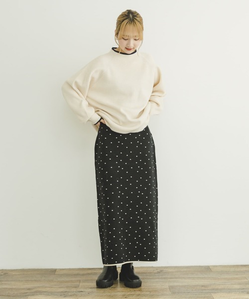 ITEMS URBANRESEARCH(アイテムズ アーバンリサーチ)の「ハイショクリブニットプルオーバー(ニット/セーター・レディース・グレー/オフホワイト/ブラック・FREE)」の8枚目の写真