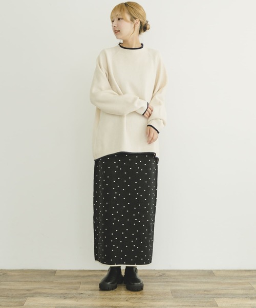 ITEMS URBANRESEARCH(アイテムズ アーバンリサーチ)の「ハイショクリブニットプルオーバー(ニット/セーター・レディース・グレー/オフホワイト/ブラック・FREE)」の9枚目の写真