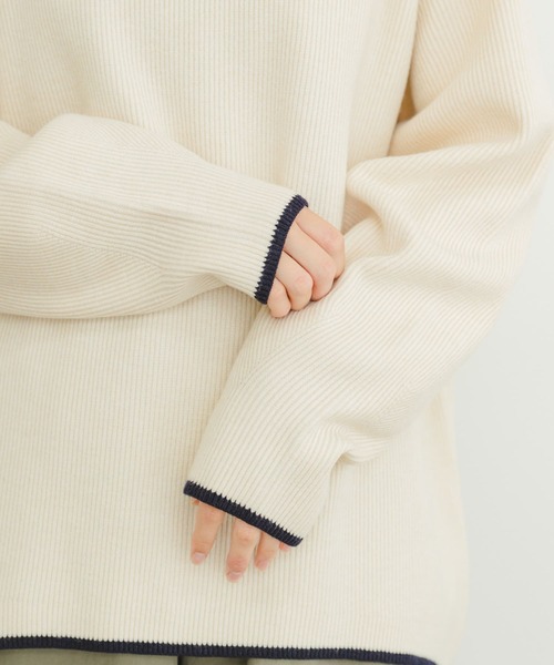 ITEMS URBANRESEARCH(アイテムズ アーバンリサーチ)の「ハイショクリブニットプルオーバー(ニット/セーター・レディース・グレー/オフホワイト/ブラック・FREE)」の19枚目の写真