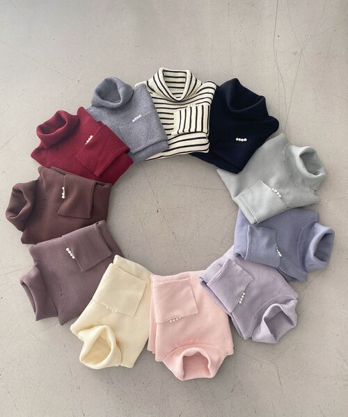 MAJESTIC LEGON(マジェスティックレゴン)の「ベーシックタートルニット(ニット/セーター・レディース・アイボリー/ホワイト系その他2/グレー/ブラック/モカ/ボルドー/ブラウン/ピンク/ライトグリーン/ブルー/ラベンダー・MEDIUM)」の12枚目の写真