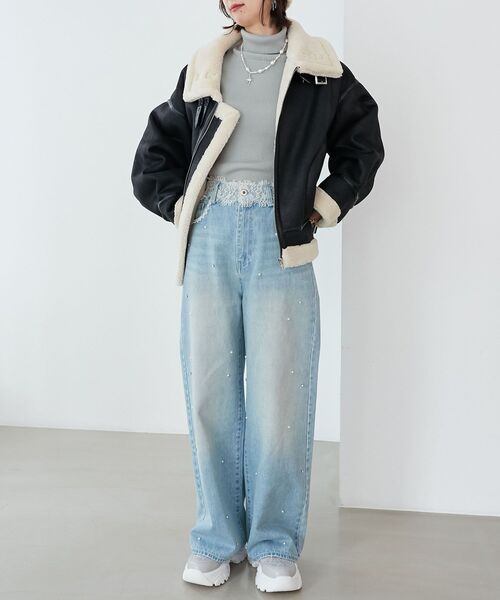 MAJESTIC LEGON(マジェスティックレゴン)の「ベーシックタートルニット(ニット/セーター・レディース・アイボリー/ホワイト系その他2/グレー/ブラック/モカ/ボルドー/ブラウン/ピンク/ライトグリーン/ブルー/ラベンダー・MEDIUM)」の21枚目の写真