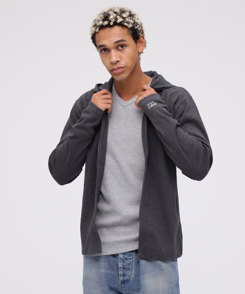 《DAILY/デイリー》RIB ZIP PARKA / デイリー 長袖 リブ ジップパーカー デイリーウェア / AVIREX / アヴィレックス（パーカー）｜AVIREX（アヴィレックス）