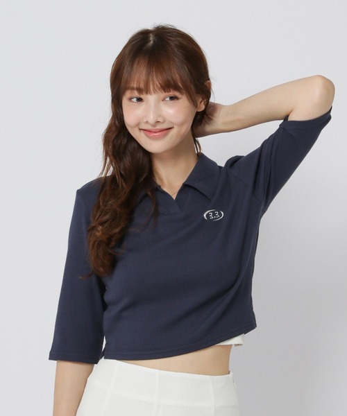 3.3 Field Trip （3.3フィールドトリップ）の「3.3 Field Trip／メタルスキッパー5ブ（Tシャツ/カットソー・レディース・ネイビー/ホワイト/ブラック・FREE）」の3枚目の写真