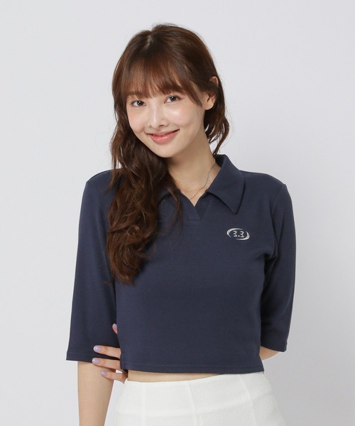 3.3 Field Trip （3.3フィールドトリップ）の「3.3 Field Trip／メタルスキッパー5ブ（Tシャツ/カットソー・レディース・ネイビー/ホワイト/ブラック・FREE）」の19枚目の写真