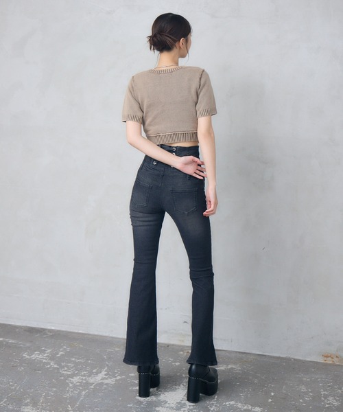 ENVYM（アンビー）の「ピグメントハーフスリーブニット（ニット/セーター・レディース・ネイビー/ブラック/ブラウン・FREE）」の17枚目の写真