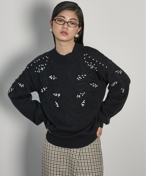 エミコウエサコ　黒　ブルゾン　40 M 犬刺繍 セーター レディース AMERICAN HOLIC（アメリカンホリック）の「【WEB限定】サガラ