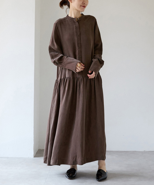 VERMEIL par iena キュプラフィブリルギャザーワンピース　新品 1／7迄：VERMEIL par iena キュプラフィブリルギャザーワンピース