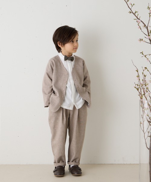 riziere(リジェール)の「ノーアイロンバンドカラーピンタック比翼シャツ(ボタン取り外し対応)(シャツ/ブラウス・キッズ・ホワイト・90/100/110/120/130/140/150/160)」の9枚目の写真