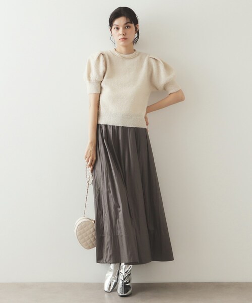 セルフポートレート レース フリル ラメ ベルスリーブ 春 ニット ネイビー セルフポートレート レース フリル ラメ ベルスリーブ 春 ニット