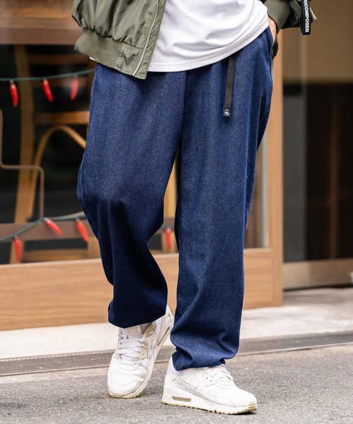 Rocky Monroe（ロッキーモンロー）の「ツイル/デニムクライミングワイドパンツ（デニムパンツ・メンズ・ベージュ/ブラック系/インディゴブルー/ブラック/カーキ/ブルー/オフホワイト・M/L/XL）」の6枚目の写真