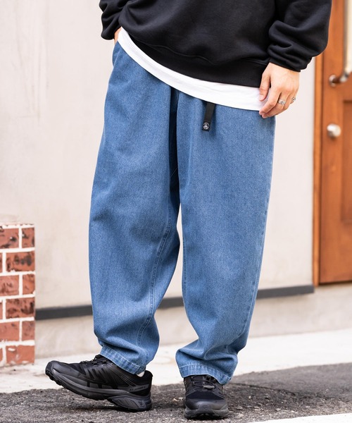 Rocky Monroe（ロッキーモンロー）の「ツイル/デニムクライミングワイドパンツ（デニムパンツ・メンズ・ベージュ/ブラック系/インディゴブルー/ブラック/カーキ/ブルー/オフホワイト・M/L/XL）」の7枚目の写真