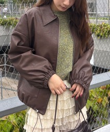 FOREVER 21 | 【2024FW】フェイクレザーファー付きブルゾン(ブルゾン)