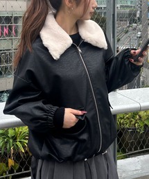 FOREVER 21 | 【2024FW】フェイクレザーファー付きブルゾン(ブルゾン)