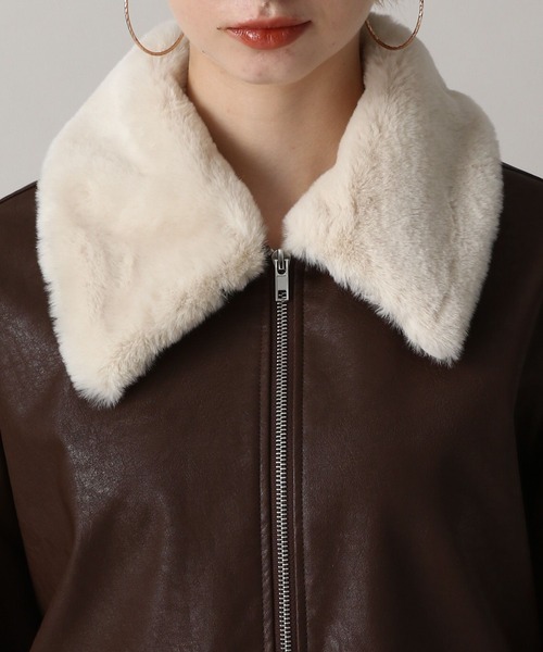 FOREVER 21（フォーエバー トゥエンティーワン）の「【2024FW】取り外し可能ファー付きフェイクレザーブルゾン（ブルゾン・レディース・ブラウン/ブラック・FREE）」の17枚目の写真