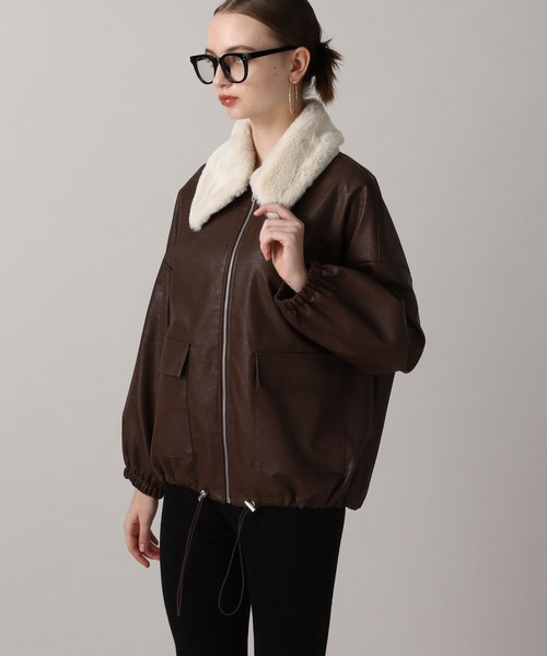 セール】【2024FW】取り外し可能ファー付きフェイクレザー