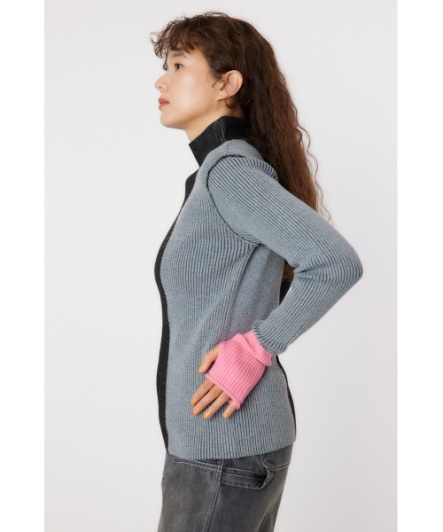 RODEO CROWNS WIDE BOWL(ロデオクラウンズワイドボウル)の「ブロックカラーハイネックニットトップス(ニット/セーター・レディース・ブラック/ブラウン/ブルー・FREE)」の15枚目の写真