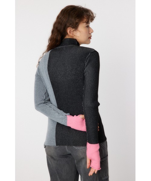 RODEO CROWNS WIDE BOWL(ロデオクラウンズワイドボウル)の「ブロックカラーハイネックニットトップス(ニット/セーター・レディース・ブラック/ブラウン/ブルー・FREE)」の16枚目の写真