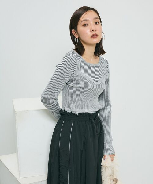 Green Parks(グリーンパークス)の「ナイロンラインフレアスカート(スカート・レディース・ブラック/アイボリー/グレー・FREE)」の10枚目の写真