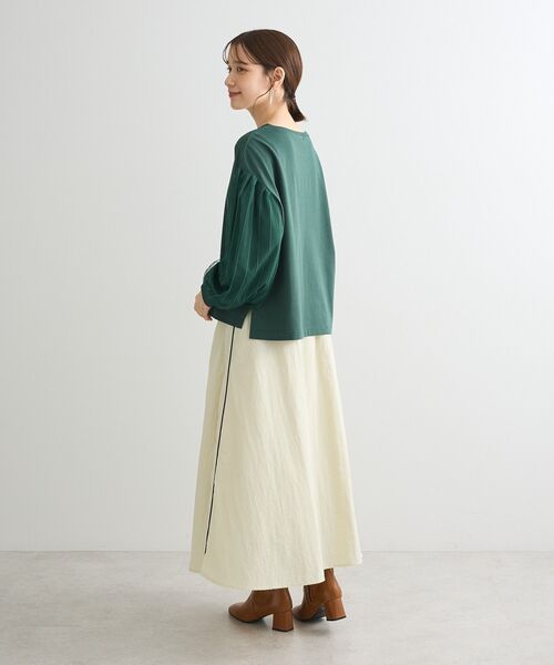 Green Parks(グリーンパークス)の「ナイロンラインフレアスカート(スカート・レディース・ブラック/アイボリー/グレー・FREE)」の16枚目の写真