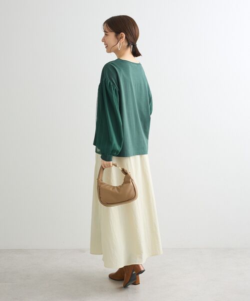 Green Parks(グリーンパークス)の「ナイロンラインフレアスカート(スカート・レディース・ブラック/アイボリー/グレー・FREE)」の17枚目の写真