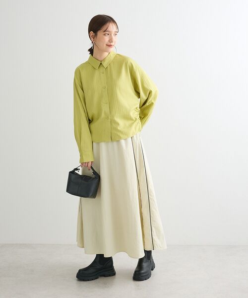 Green Parks(グリーンパークス)の「ナイロンラインフレアスカート(スカート・レディース・ブラック/アイボリー/グレー・FREE)」の21枚目の写真