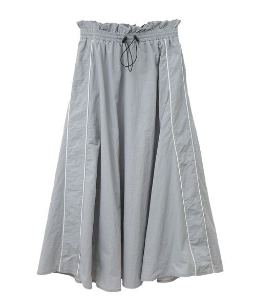 Green Parks(グリーンパークス)の「ナイロンラインフレアスカート(スカート・レディース・ブラック/アイボリー/グレー・FREE)」の4枚目の写真