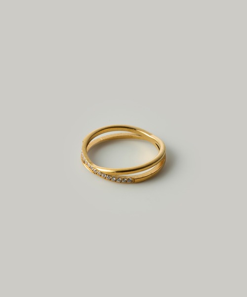 Jolie Toujours(ジョリトゥジュール)の「【汗や水に強い】〈ステンレス〉12号CZクロスリング(リング・レディース・ゴールド・12号)」の5枚目の写真