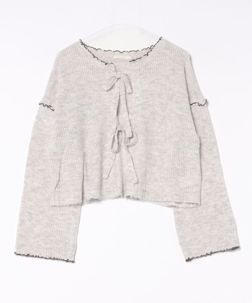 ehka sopo(エヘカソポ)の「メッシュリボンカーディガン(カーディガン/ボレロ・レディース・キナリ/カーキ/ブラウン・F)」の1枚目の写真