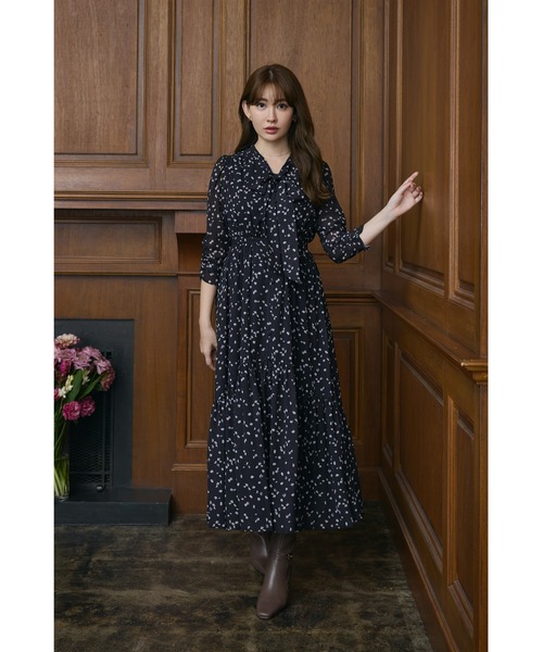 Herlipto Autumn Floral Chiffon Dress