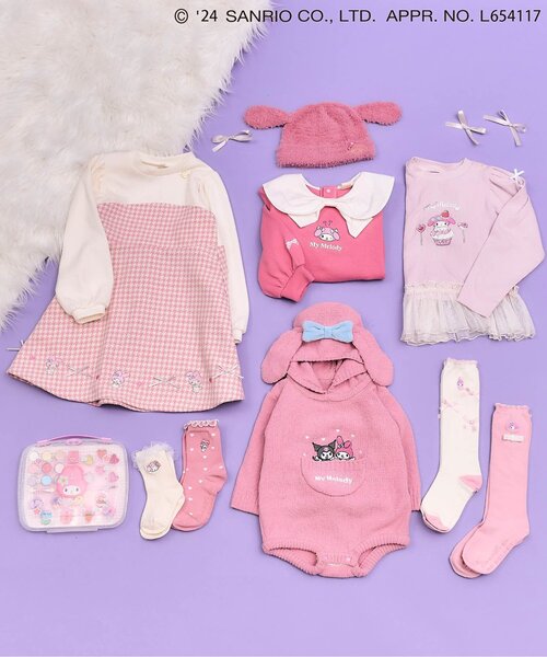 sanrio（サンリオ）の「マイメロディ・クロミ/リボン衿トレーナー（スウェット・キッズ・ラベンダー/ピンク・80/140/90/120/130/110/100）」の9枚目の写真