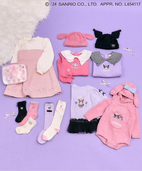 sanrio（サンリオ）の「マイメロディ・クロミ/リボン衿トレーナー（スウェット・キッズ・ラベンダー/ピンク・80/140/90/120/130/110/100）」の11枚目の写真