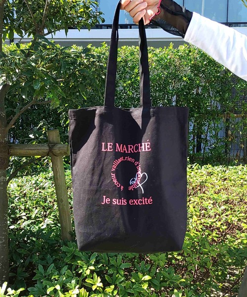 Q（キュー）の「キャンバスデイリートート（トートバッグ・レディース・グレー/ラベンダー/スモークピンク/ライトブルー/ブラック・ONE SIZE）」の7枚目の写真